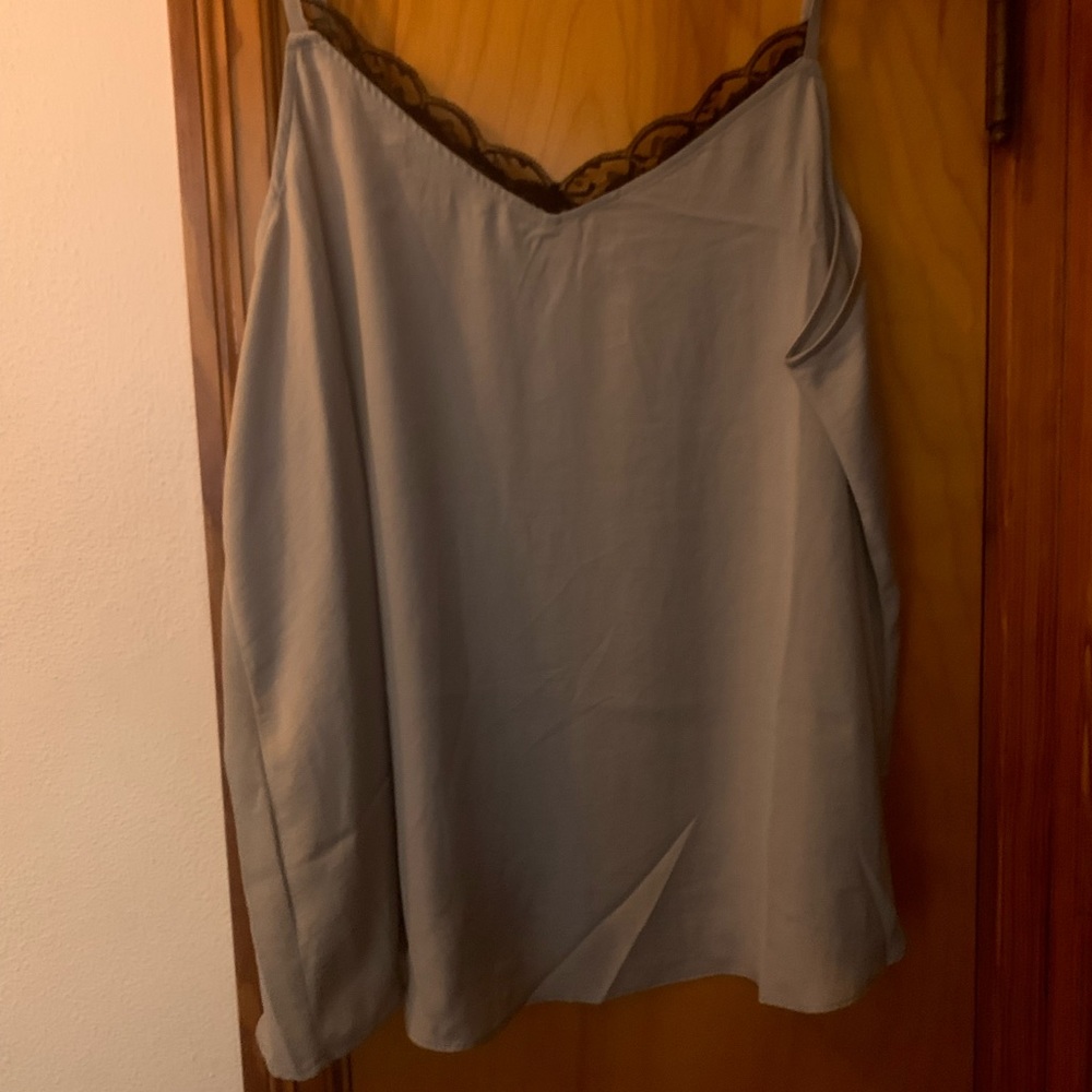 Torrid, NWOT (never worn) silver satin-like cami